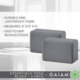 Gaiam Essentials Yoga Block (Set of 2) - Supportive Latex-Free EVA Foam Soft Non-Slip Surface for Yoga