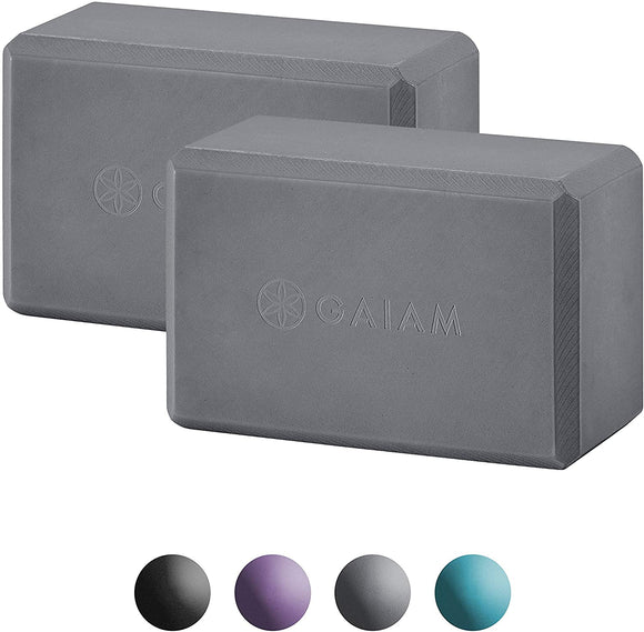 Gaiam Essentials Yoga Block (Set of 2) - Supportive Latex-Free EVA Foam Soft Non-Slip Surface for Yoga